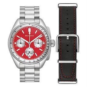 Bulova 96K115 Archive Series Lunar Pilot Blood Moon Watch And Nato Strap - W09339