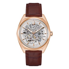 Bulova 97A175 Surveyor Automatic Brown Strap Watch - W09348