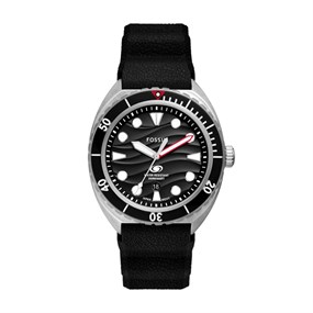 Fossil FS6062 Breaker  Black Silicone Strap Watch - W10350