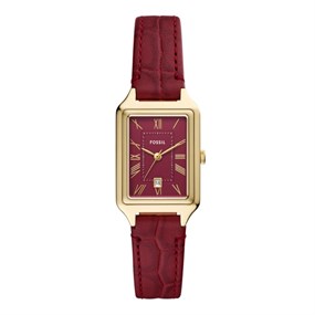 Fossil ES5383 Raquel Red Leather Strap Watch - W10386