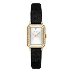 Fossil ES5437 Raquel Black Velvet Strap Watch - W10461