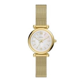 Fossil ES5462 Carlie Mini Gold Tone Mesh Bracelet Watch - W10478
