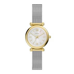 Fossil ES5463 Carlie Mini Gold Tone Mesh Bracelet Watch - W10479