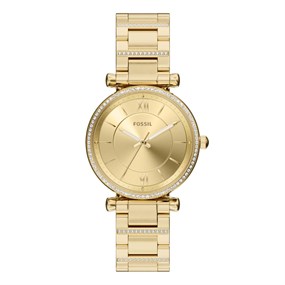 Fossil ES5465 Carlie Gold Tone Stone Set Bracelet Watch - W10480