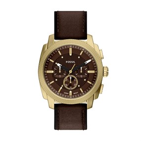 Fossil FS6188 Machine Chronograph Brown Leather Strap Watch - W10502