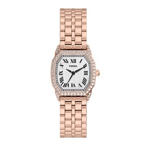 Fossil ES5525 Harlow Rose Tone Stone Set Bracelet Watch - W10548