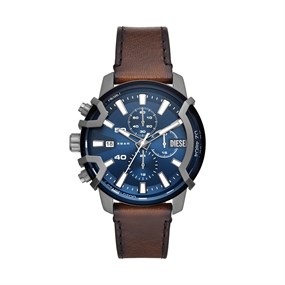 Diesel DZ4604 Griffed Chronograph Leather Strap Watch - W11249