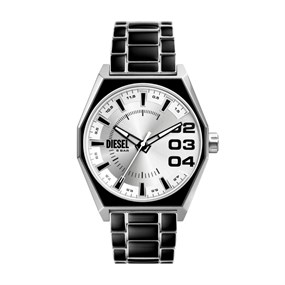 Diesel DZ2195 Scraper Black Enamel Bracelet Watch - W11293