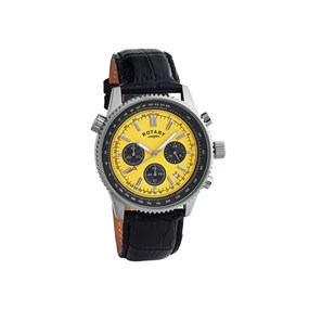 Rotary GS00165/27 Chronograph Black Leather Strap Watch - W13149
