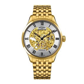 Rotary GB02941/03 Greenwich Automatic Gold Tone Bracelet Watch - W13295
