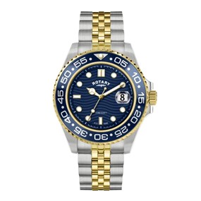 Rotary RGB10018/05 Apex100 Two Tone Blue Dial Bracelet Watch - W13297