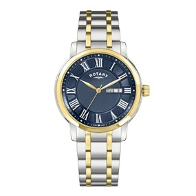 Rotary RGB10021/05 Heritage Two Tone Blue Dial Bracelet Watch - W13303