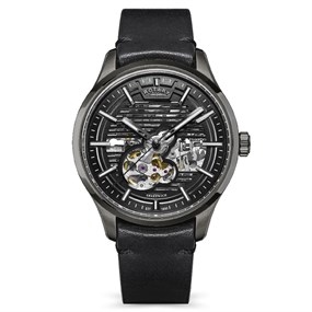 Rotary RGS10078/04 Greenwich GT1 Automatic Gun IP Black Strap Watch - W13316