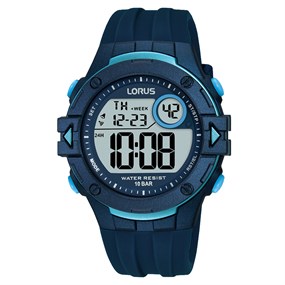 Lorus R2325PX9 Blue Resin Strap Digital Watch - W16260