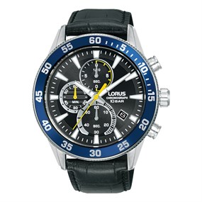 Lorus RM331JX9 Chronograph Black Leather Strap Watch - W16275