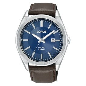 Lorus RX357AX9 Solar Brown Leather Strap Watch - W16313