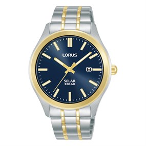 Lorus RX392AX9 Solar Two Tone Blue Dial Bracelet Watch - W16334