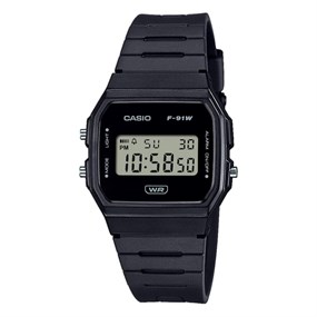 Casio Vintage F-91WB-1AEF Digital Black Strap Watch - W17490
