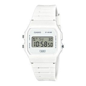 Casio Vintage F-91WB-7AEF Digital White Strap Watch - W17498