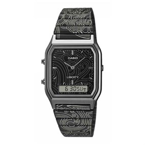 Casio Vintage AQ-230EBLT-1AER Liberty Collab Black IP Bracelet Watch - W17554