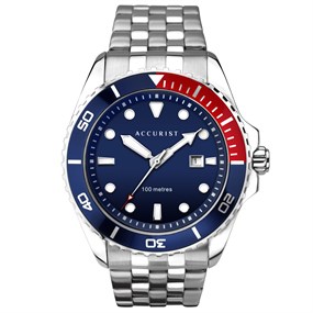 Accurist 7201 Stainless Steel Blue Dial Bracelet Watch - W19188