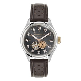 Aston Martin MTTS1F501 Timeless Automatic Stainless Steel Brown Leather Strap Watch - W2066