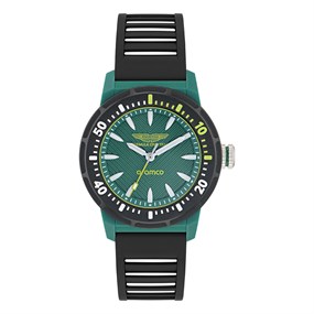 Aston Martin MTFK1F502 Aramco Formula 1 Black Silicone Strap Watch - W2083