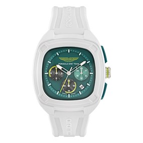 Aston Martin MTFO1F502 Aramco Formula 1 White Silicone Strap Watch - W2084