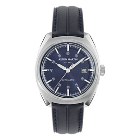 Aston Martin MTTS2S604 Timeless Automatic Stainless Steel Blue Dial Black Leather Strap Watch - W2090