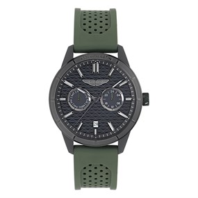 Aston Martin MTIH2S604 Icon Black IP Green Silicone Strap Watch - W2094