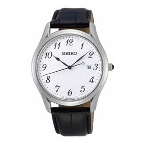 Seiko SUR303P1 Black Leather Strap Watch - W25402