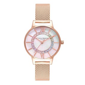 Olivia Burton OB16WD95 Wonderland Rainbow Mesh Bracelet Watch - W28124