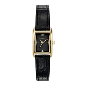 Olivia Burton 24000284 Mini Grove Black Leather Strap Watch - W28178