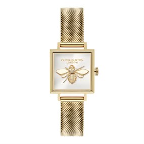 Olivia Burton 24000217 Lucky Bee Mesh Bracelet Watch - W28197