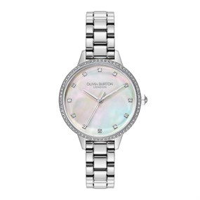 Olivia Burton 24000346 Captivate Stainless Steel Stone Set Bracelet Watch - W28205
