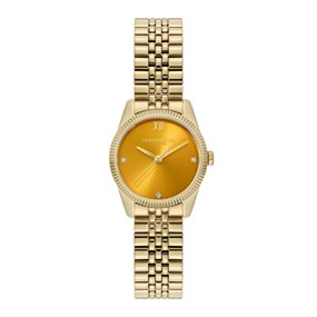 Olivia Burton 24000386 Highbury Gold Tone Orange Dial Bracelet Watch - W28217