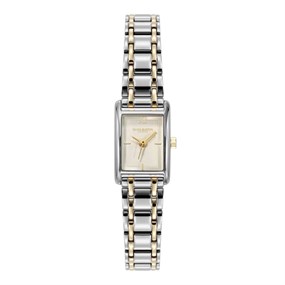 Olivia Burton 24000435 Mini Grove Two Tone Rectangular Case Bracelet Watch - W28226