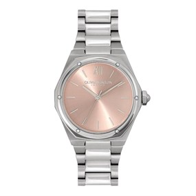 Olivia Burton 24000071 Hexa Pink Dial Bracelet Watch - W28230