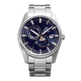 Orient RA-AK0315L30B  Sun And Moon  Blue Dial Automatic Bracelet Watch - W29111