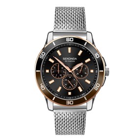 Sekonda 1841 Midnight Stainless Steel Mesh Bracelet Watch - W31216