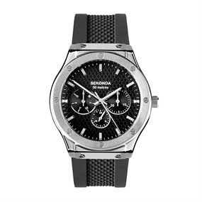 Sekonda 30230 Titan Black Silicone Strap Watch - W31428