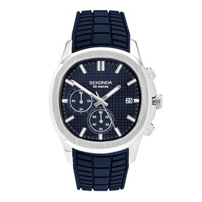 Sekonda 30276 Octaire Chronograph Blue Silicone Strap Watch - W31432