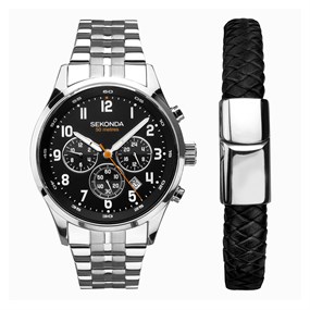 Sekonda 1919G Chronograph Watch And Bracelet Gift Set - W31433