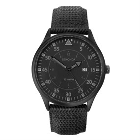 Sekonda 1794 Black Fabric Strap Watch - W31440