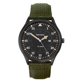 Sekonda 1796 Green Fabric Strap Watch - W31441