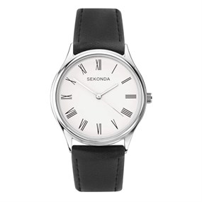 Sekonda 1853 Black Leather Strap Watch - W31442