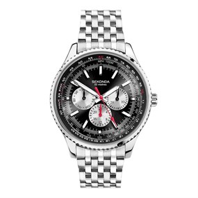 Sekonda 30371 Black Multi Dial Tachometer Bracelet Watch - W31471