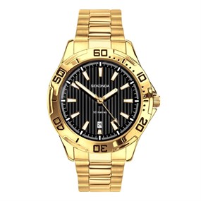 Sekonda 30373 Black Dial Gold Tone Bracelet Watch - W31472