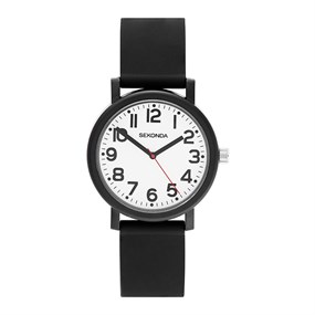 Sekonda 30359 Black Strap White Dial Watch - W31477