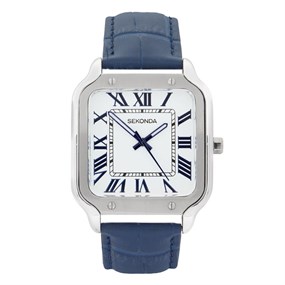 Sekonda 30286 Blue Leather Strap Watch - W31481